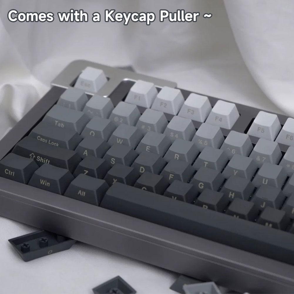 130+ Keys Gradient Keycaps Side Printed Shine Through PBT Double Shot OEM Profile for MX Switches Gaming Keyboard Caps