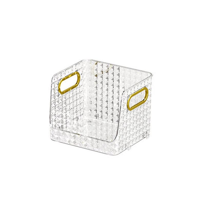 

Прозрачный ящик для хранения с ромбовидным узором, косметика для ванной комнаты, корзина для хранения масок, столешница, разные предметы, ящик для хранения отделки