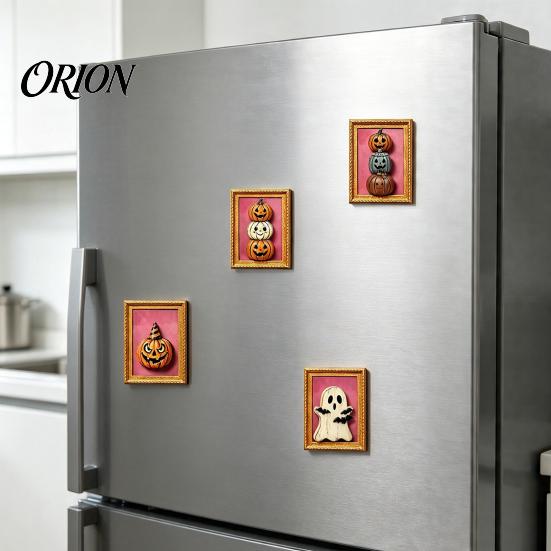 Holiday Decoration Magnet Halloween Pumpkin Frame Refrigerator Magnet, Vintage Ghost Fridge Whiteboard Decorative for Party Spooky Magnets