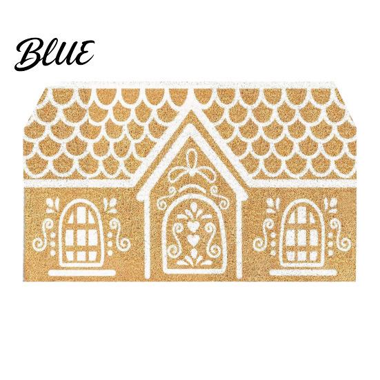 Festive Floor Mat Vintage Living House Dirt Rug Gingerbread Christmas Entrance Scrubber Washable Space Holiday