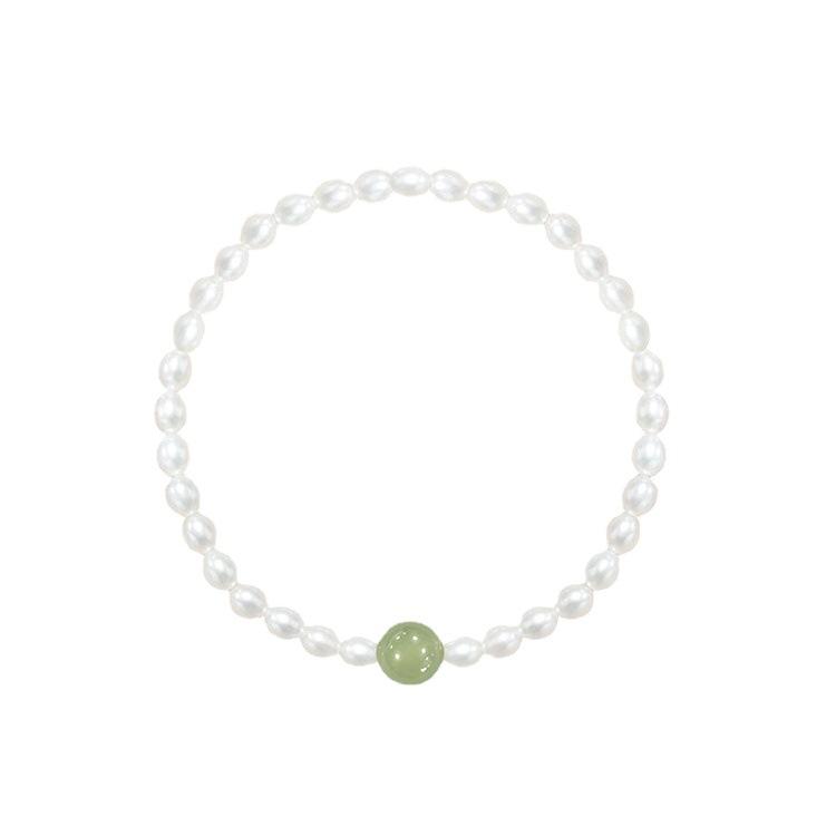 Recommended Jewelry Fashionable and elegant Hetian jade beaded bracelet, pearl bracelet, simple and fresh women's bracelet