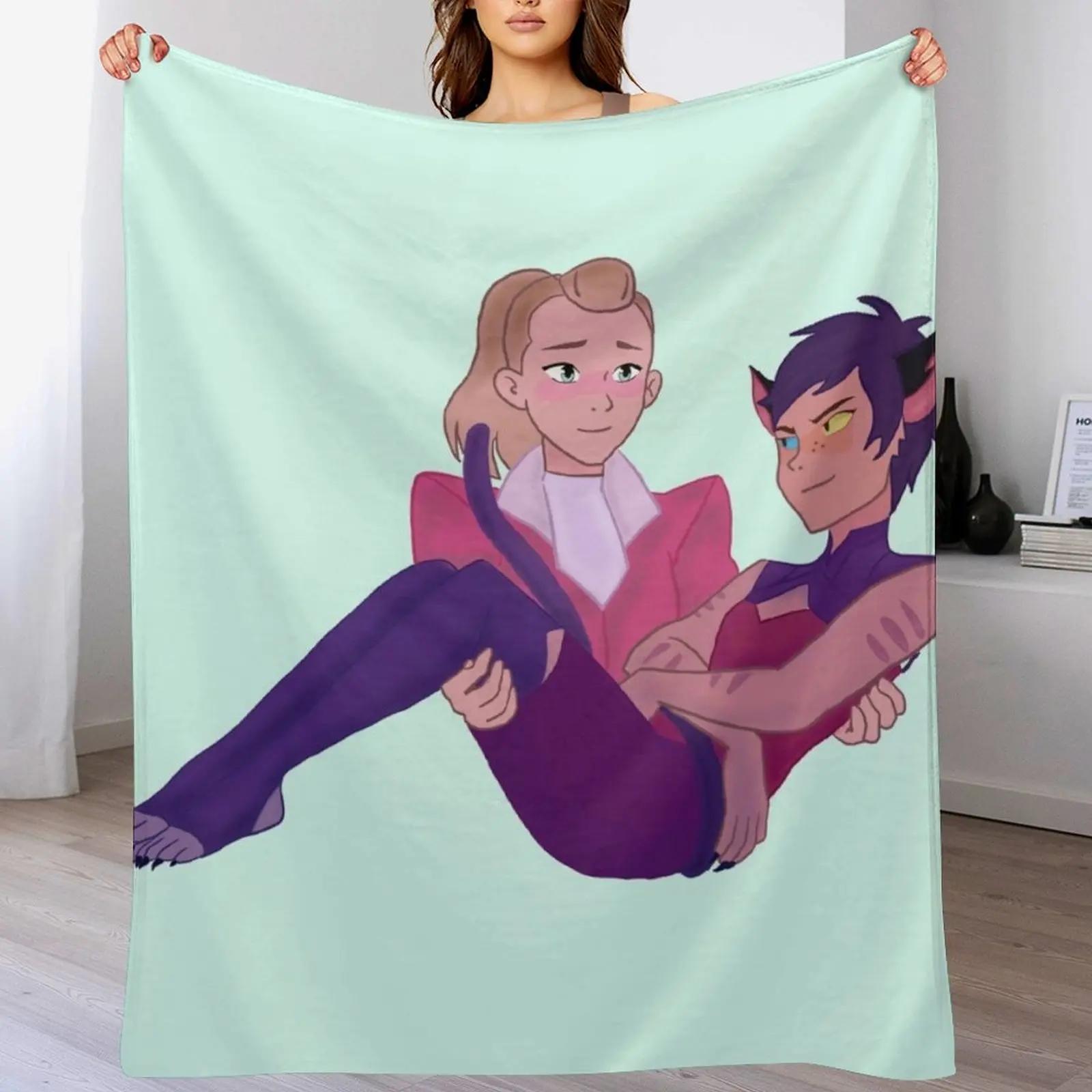 

Catradora Catra sitting in Adoras Lap SheRa Season 5 Throw Blanket Lightweight Warm Blanket for Indoor Outdoor Use 102x76cm(40x30in)