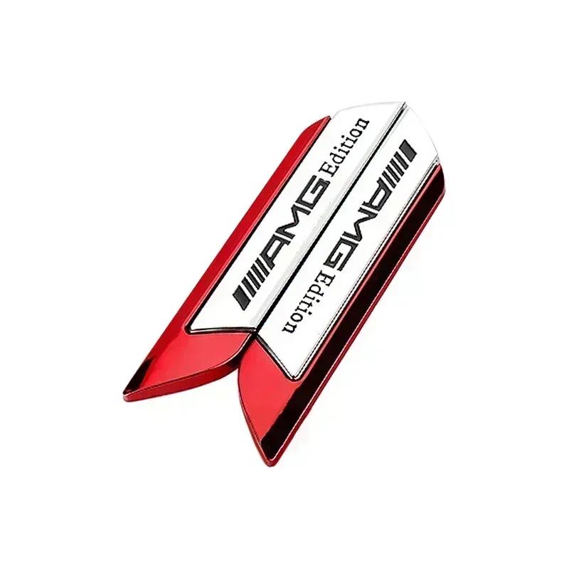 2pc 3D Metal Car Leaf Board Side Decorative Sticker For Mercedes Benz AMG W176 W202 W204 W205 W210 W211 W212 CLA CLK CLS GLA GLC