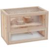 Gabbia per Hamster in Legno Topo Topi Roditore Piccoli Animali Gabbietta Esercizio Casa Giochi 60 x 35 x 42 cm, Finitura Legno Naturale