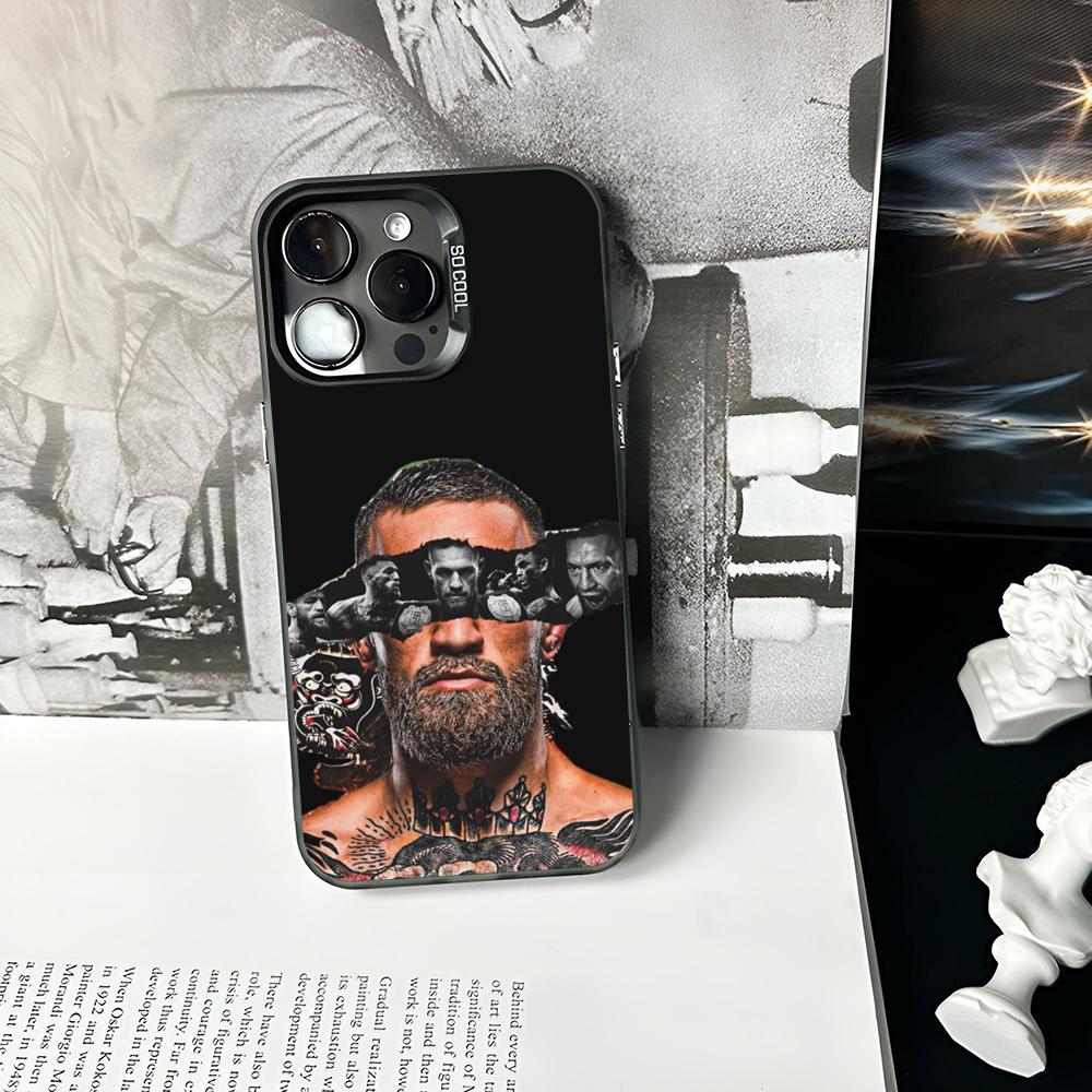 Custodia per Telefono U-Ufc Conor McGregor Argento Colorato Opaca Per IPhone 16 17 15 14 13 12 11 Pro Max Plus XS X Cover Rigida Antiurto
