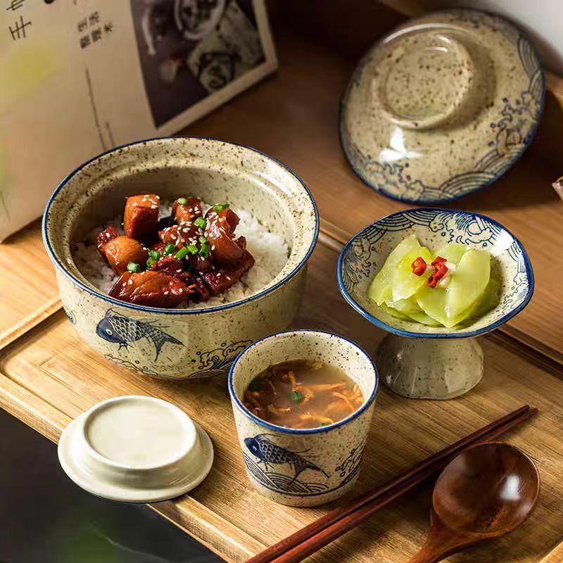 6.5inch Bowl With Lid Ceramic Instant Noodle Bowl For Soup Rice Noodle And Porridge Kitchen Tableware Dropshipping Support
