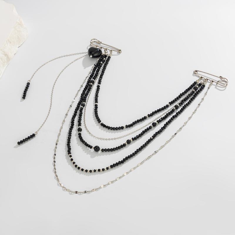 Long  Chain Brooch Able Multi-Layer Chain Brooch Ornament Punk Tassel Pin For Women Men Suit Jacket Accessory