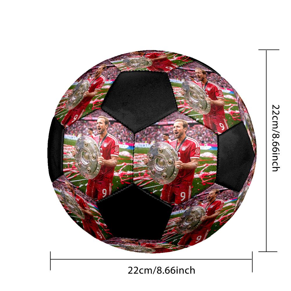 Kane9 Printed Size 5 Soccer Ball, Machine-Stitched PVC, Durable & High Bounce, All Ages Fit, fan merchandise, matches & outdoor use.