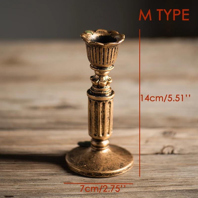 Retro Resin Candle Holder Antique Candle Holders Set Dining Room Table Top Decoration Wedding Decoration Photography Props