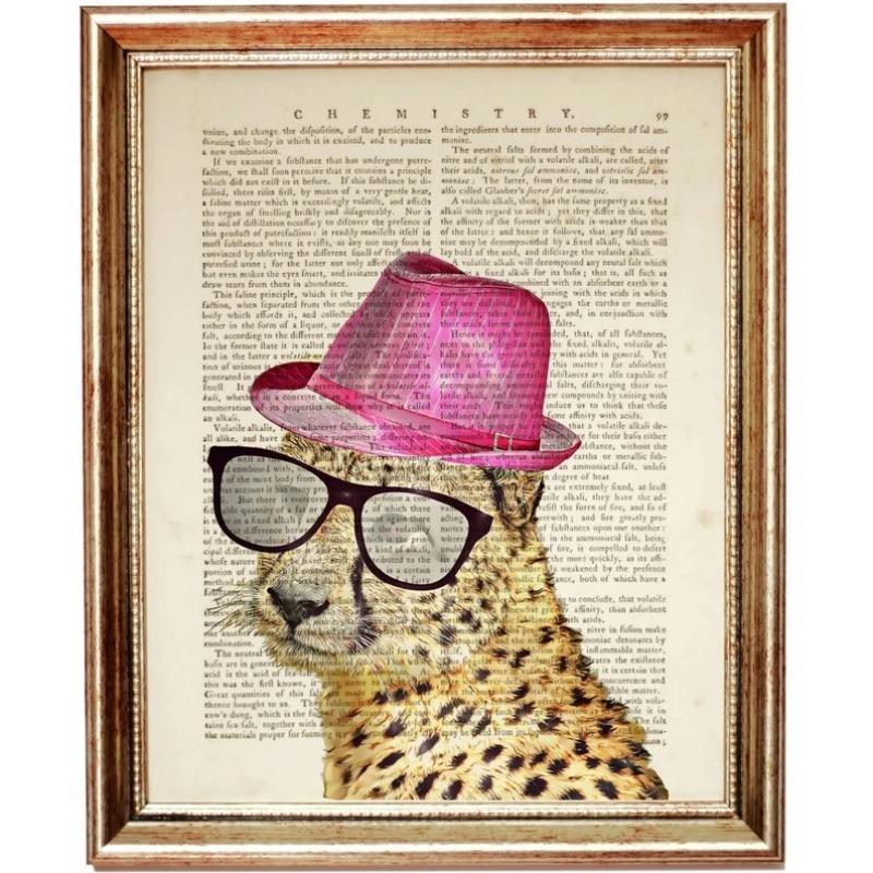 Vintage Funny Animals In Newspaper Art Poster Canvas Painting Puppy Pet Cat Horse Wall Art Pictures Gift Home Decor
