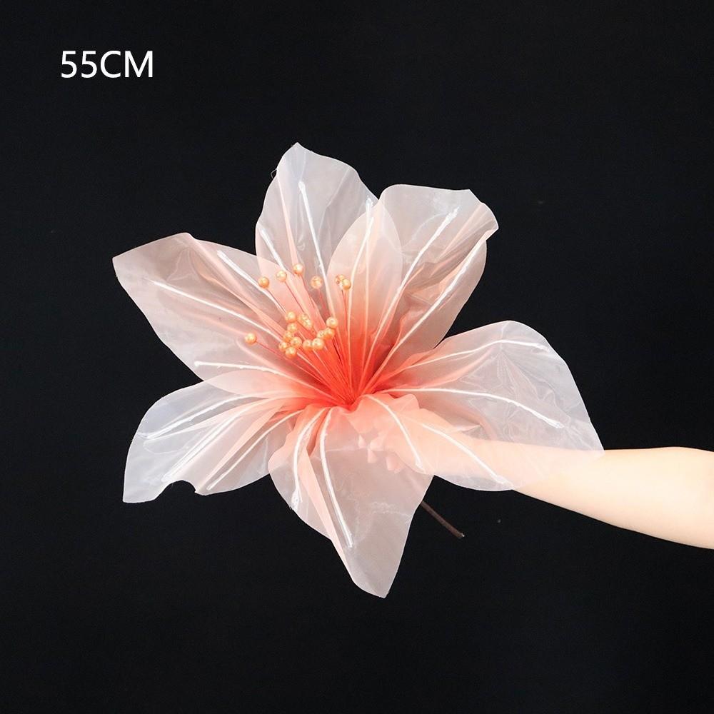 Transparent Silk Silk Yarn Lily Flower 55cm Flower Diameter Wedding Road Lead Flower