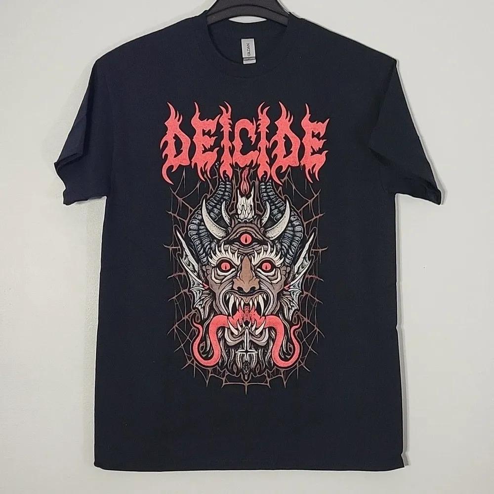Unisex Short Sleeve Crew Neck Cotton T Shirt Deicide Devil Head XL