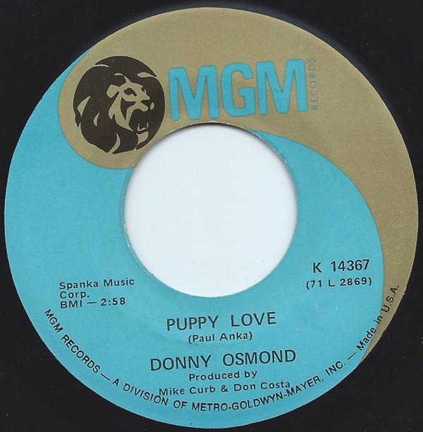 

7inch Record DONNY OSMOND - Puppy Love K14367 MGM Records 1972 US Pop Used