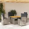 Vidaxl 5-Cz. Set di Mobili da Giardino con Cuscini, Grigio, Rattan PE