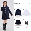 Spring/Summer Kids' British College Style Navy Blue Kindergarten Uniform Set for Performances