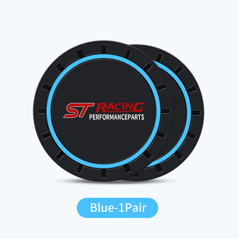 For Ford 2Pcs Car Logo Silicone Coaster Anti-Slip Water Cup Drink Mats Auto Accessories Escort KA Flex Everest KA Expedition
