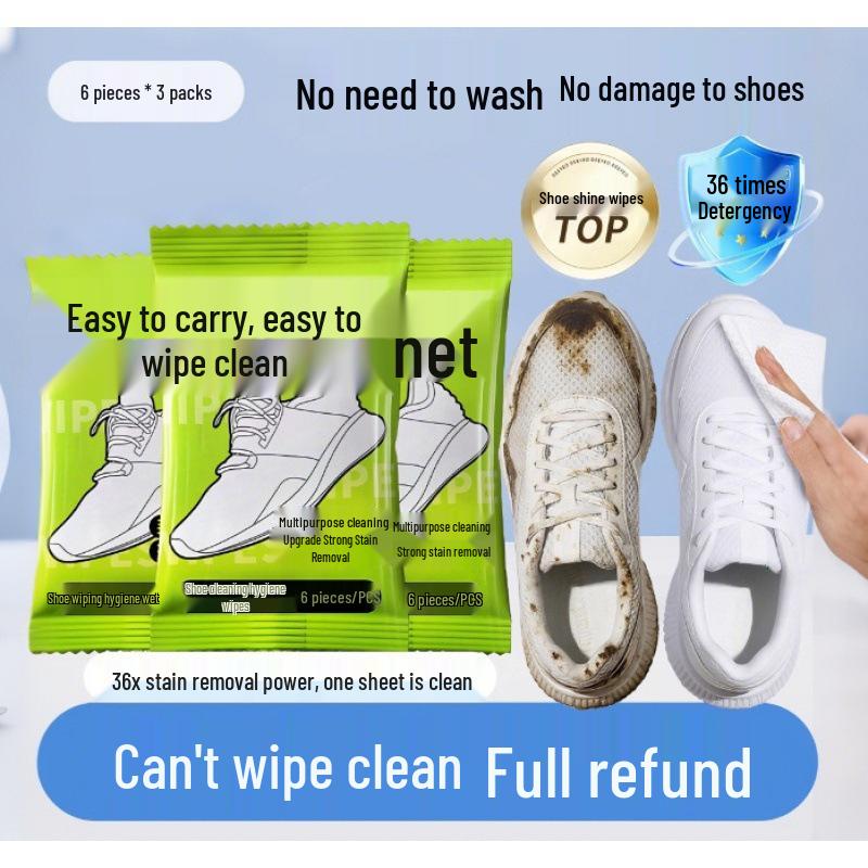 Rinse-Free White Shoe Wipes: Easy Clean & Stain Removal for Sports Shoes