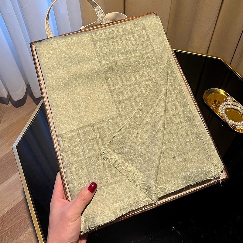 Neuer Frühlings-Imitationsseidenschal für Damen Mode-Schal Hochwertiger eleganter Schal Tentakel-Baumwolle Vielseitiger Seidenschal