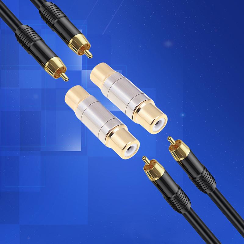 1/2 Stück Dual Cinch-Anschlüsse Audio-Adapter Buchse auf Buchse Konverter Mikrofon AV-Adapter für Heimverstärker Lautsprecher