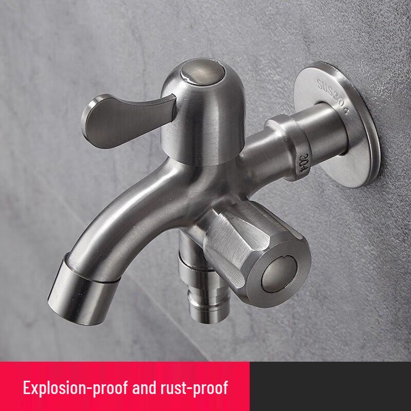 Lindong 304 Stainless Steel Dual Outlet Mop Sink Faucet