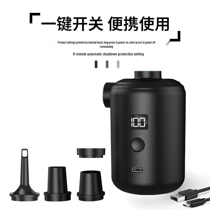 Portable Dual-Use Inflatable Air Pump with Digital Display for Camping