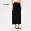 Women's Winter Knit Snowflake Velvet Skirt - Korean Style, Warm, Versatile, Loose Slimming, Back Slit Midi Skirt