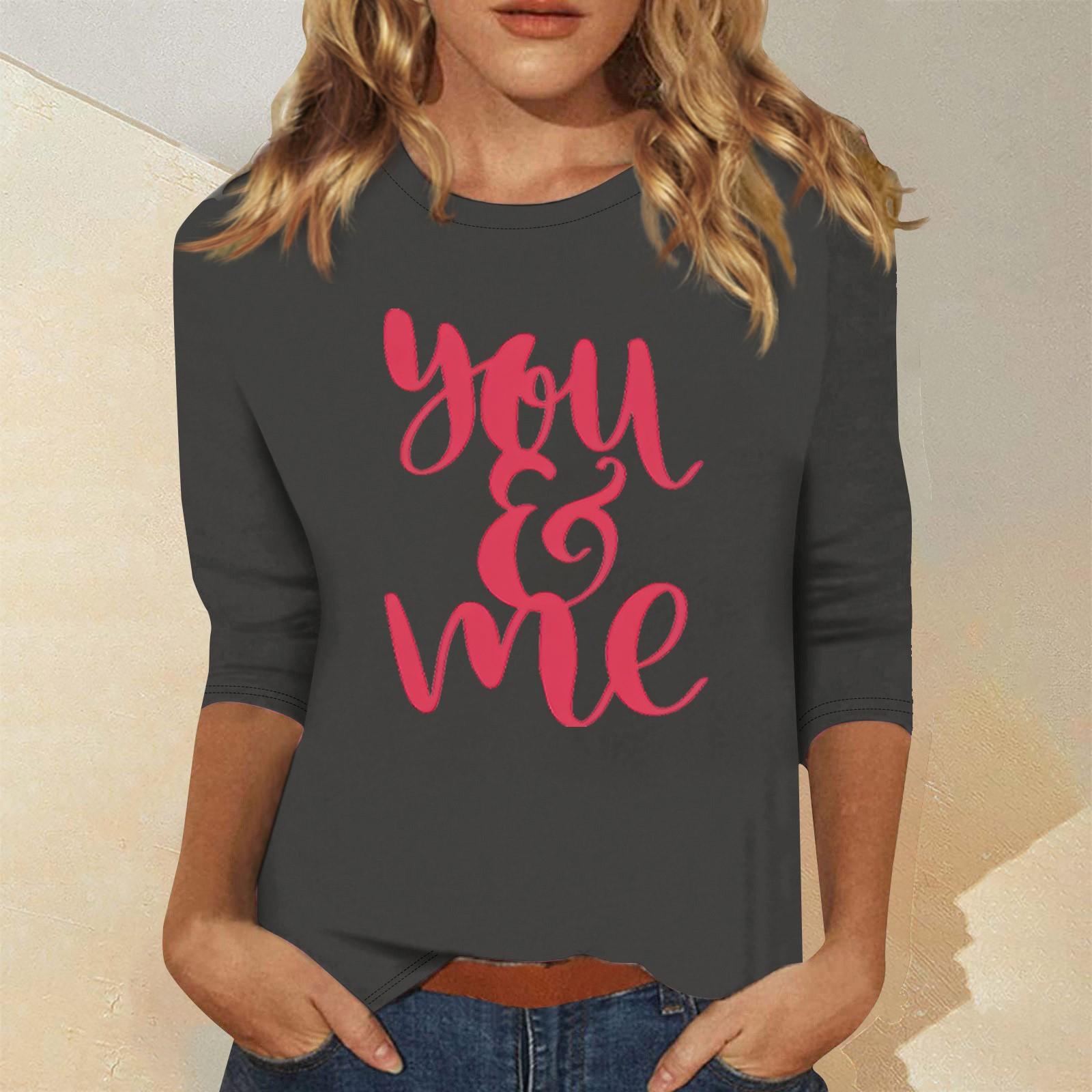 

Женская мода повседневный свитер с семью рукавами и принтом ко Дню святого Валентина S