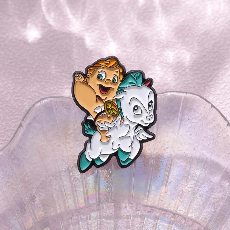 Creative Cartoon Character Brooch Badge Unique Metal Accessory For Spring Kids