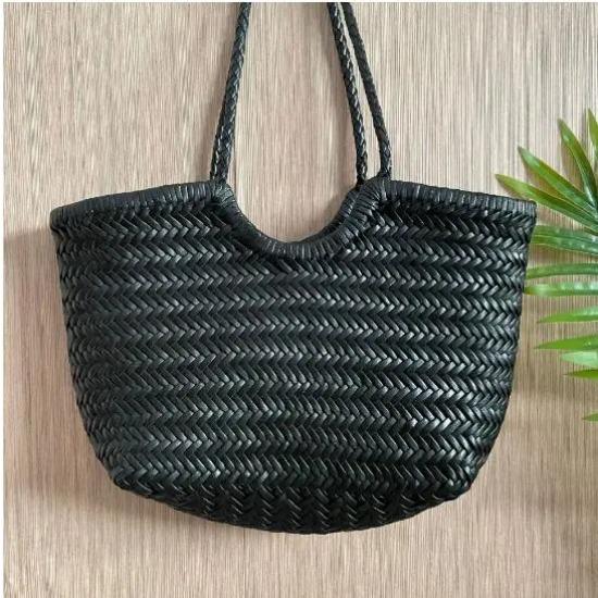 Elegant  Leather Mesh Bag for Women  Large Shoulder Handbag for Women