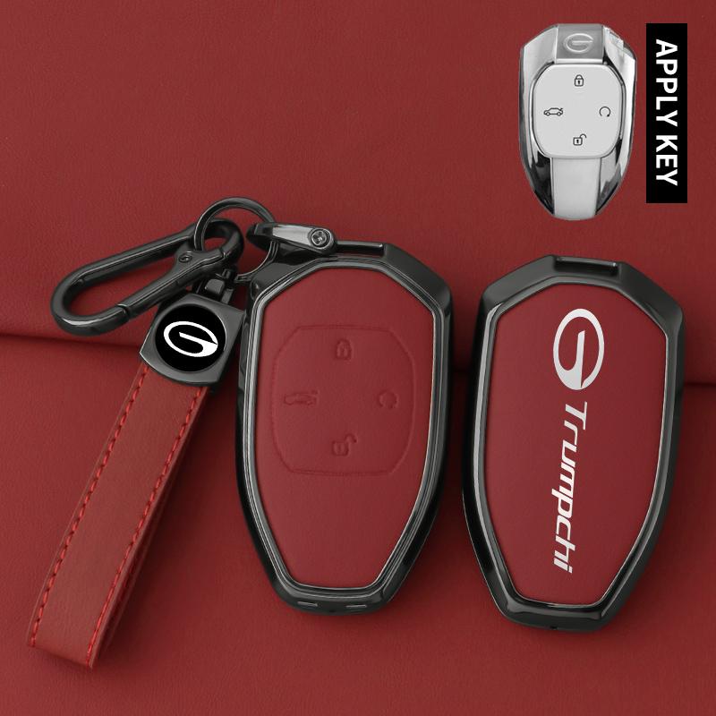 For GAC Trumpchi Key Case GS4 GM8 GA4 GS5 GS3 GA3 GA6 SGS7 GS8 Car Remote Key Fob Zinc Alloy Leather Key Case Case Car Key Case