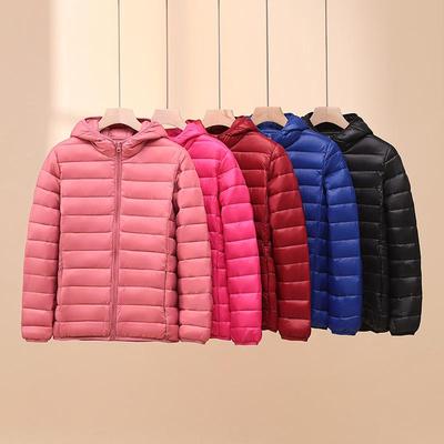 Women's Lightweight Cotton Down Jacket with Stand Collar - 2024 Korean Style, Loose Fit, Short Hooded Design for Autumn and Winter.