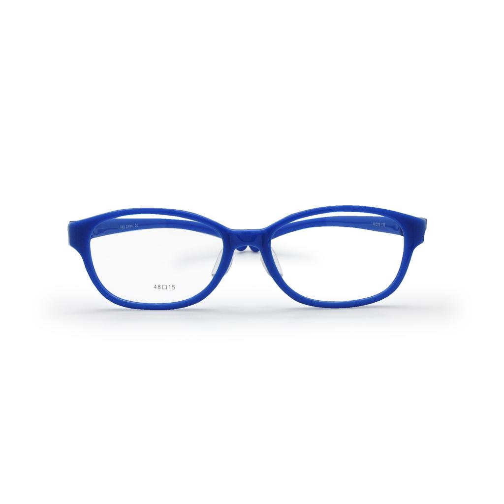 Kids TR90 Optical Glasses Oval Frame Size 48 with Elastic Strap Retainer Flexible Bendable for Boys Girls 6-10 Years Old