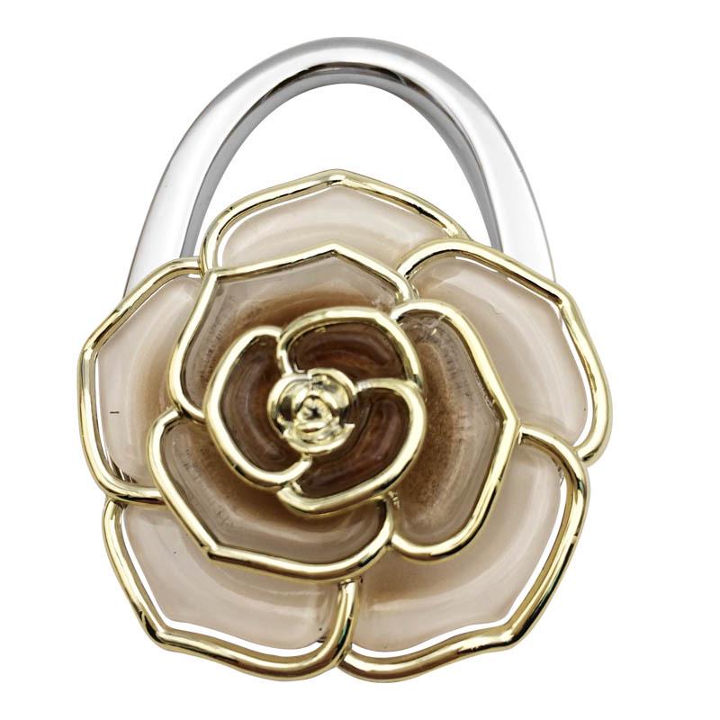 Gancio Pieghevole per Borsa Bicolore Rosa Degradé con Bordatura Dorata