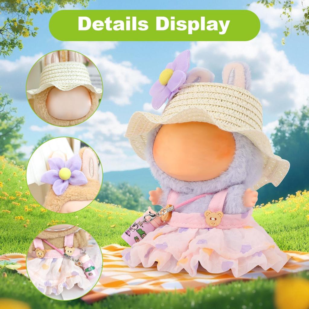 Cimoon Plush Clothes, Outfit Only, 15cm17cm Plush Doll Clothes, Cute Costume Dress-Up DIY Accessories, Doll Suit, Jumpsuit, Photo Path, Doll Clothes