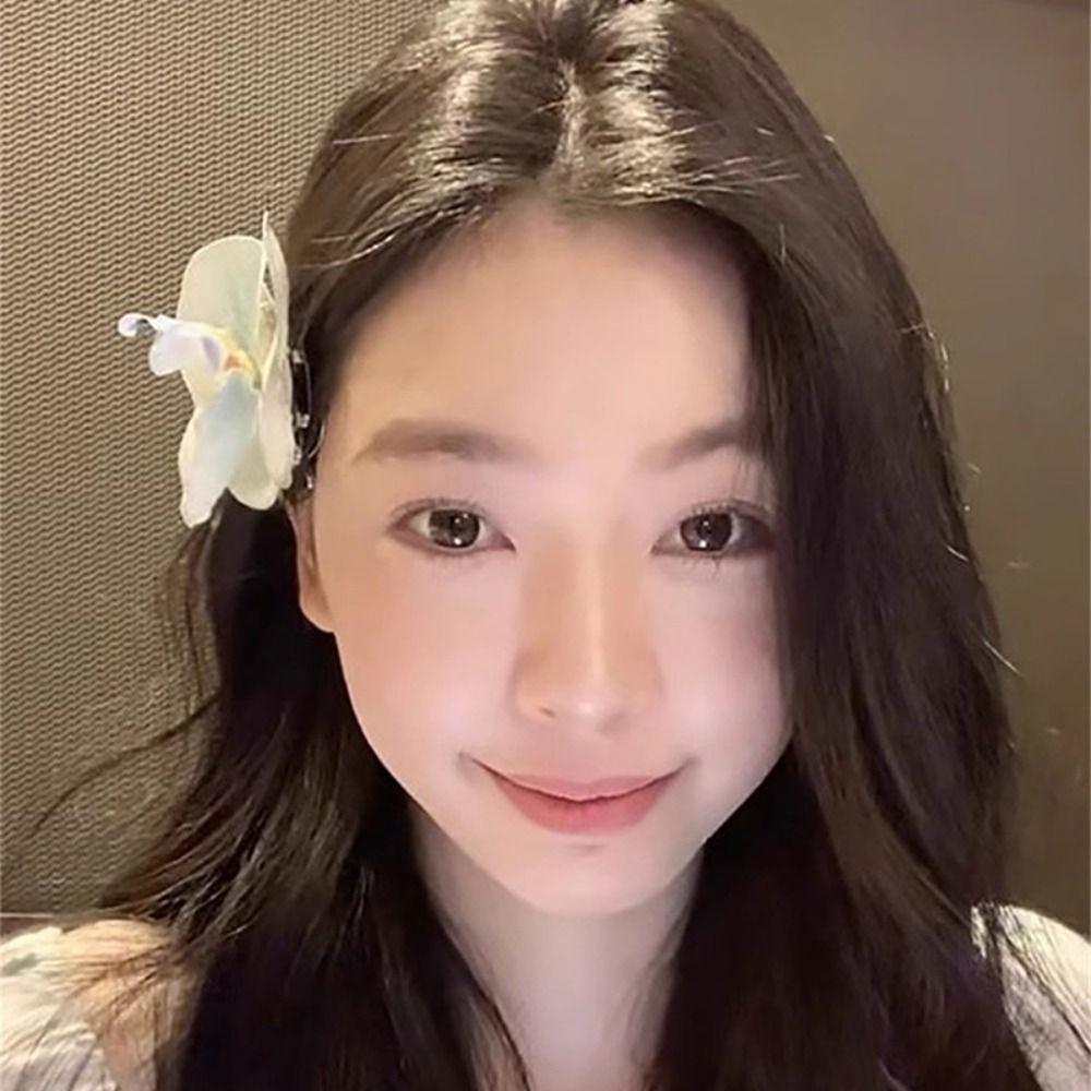 Cloth Orchid Flower Hairpin Pearl Girl Hair Clip Cute Flower Hair Clip  Women