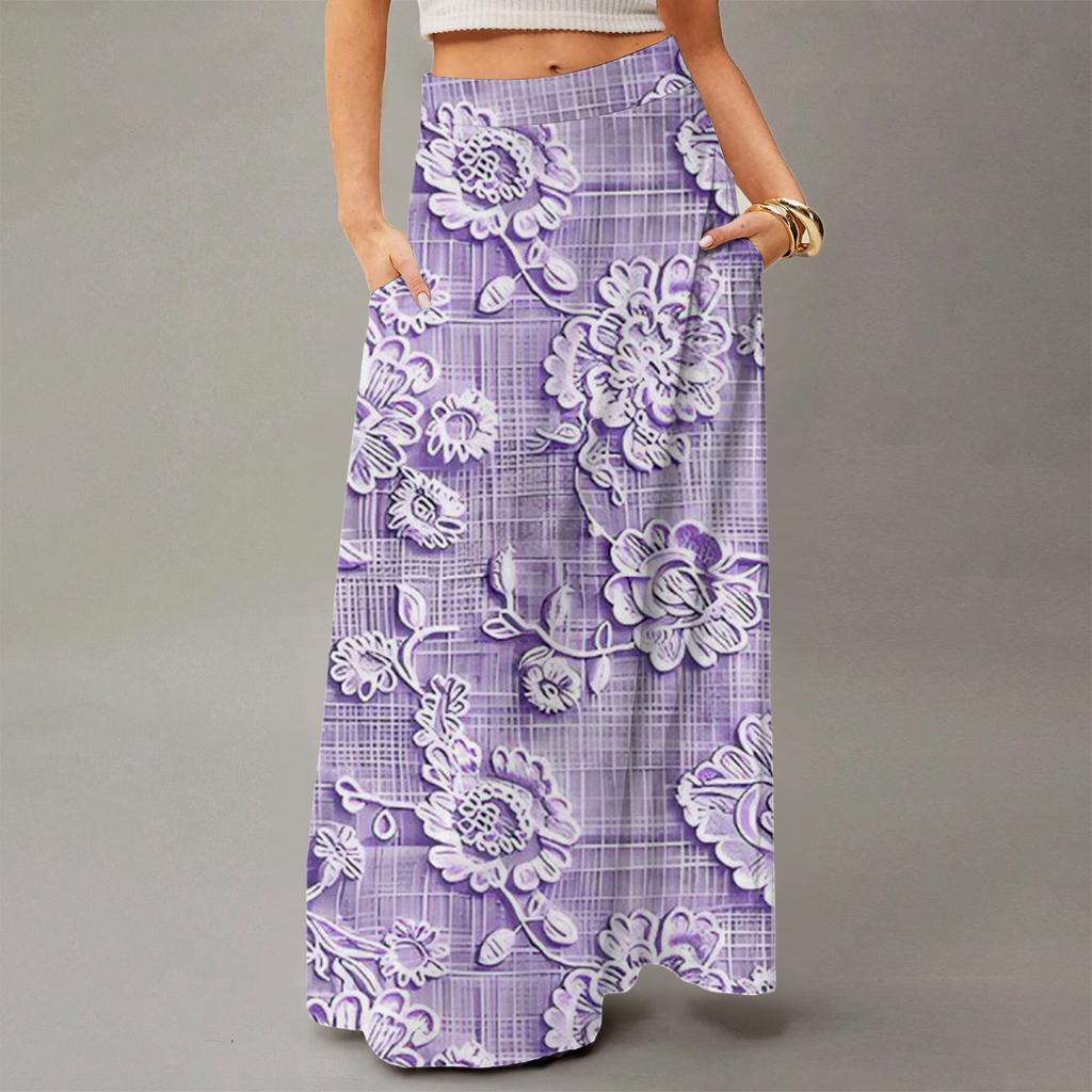 Women's Flowy Maxi Dress Regular Casual Floral Print Summer Bohemian Skirt