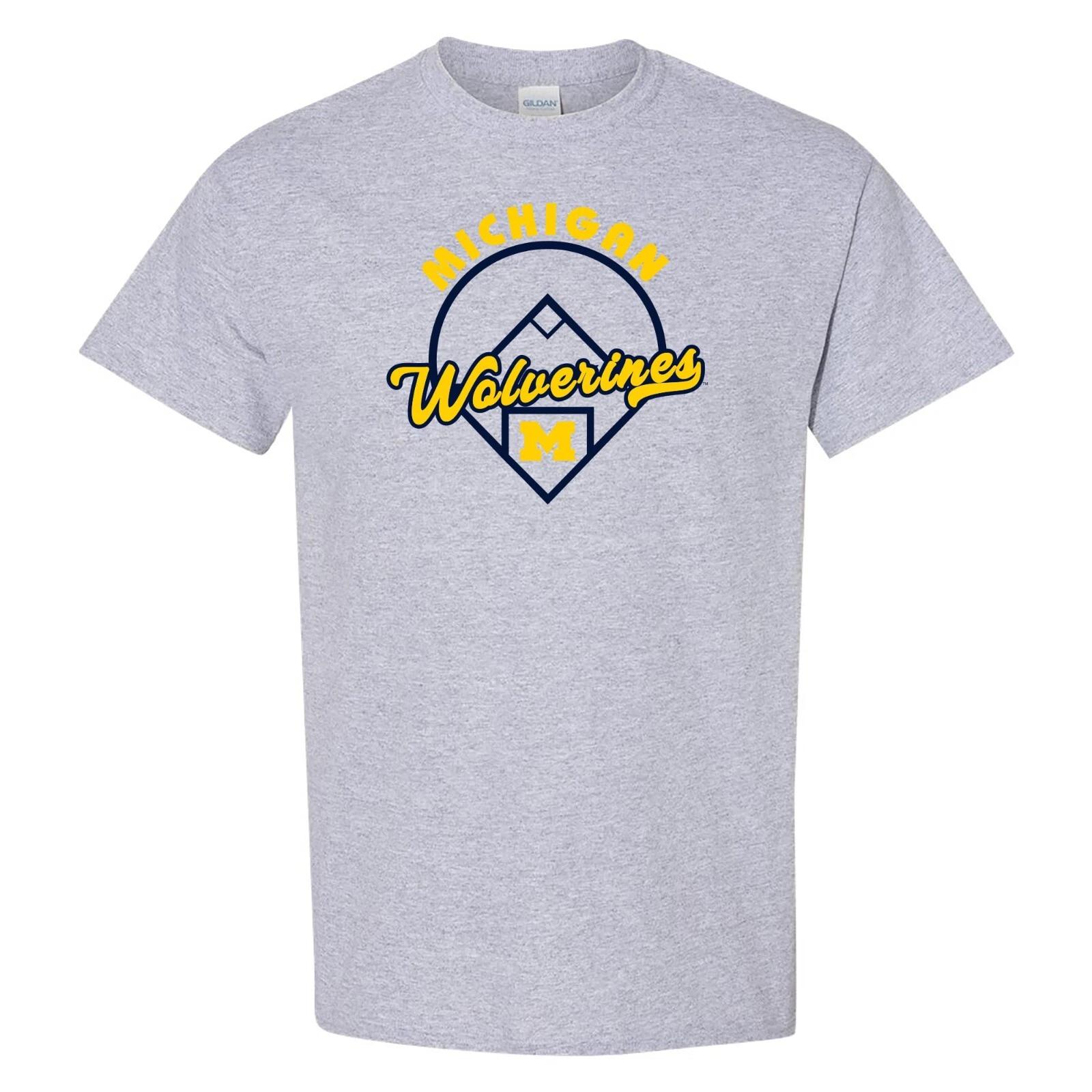 Michigan Wolverines Baseball Field - NCAA University T-Shirt - Sport Grey 4XL