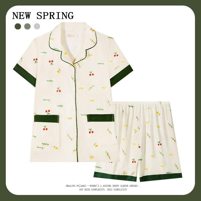 Women’s Cute Cotton Short Sleeve Pajama Set - Summer Style