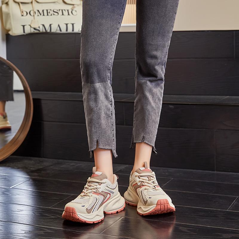 Thick Soled Women'ssneakers Shoes Breathable Running Shoes Women's Fashion Student Girls Shoes