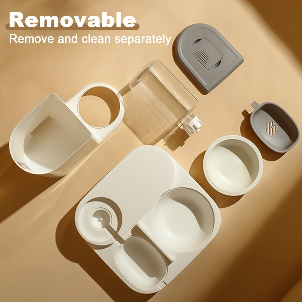 Automatic Pet Feeder And Waterer, Automatic Feeding Cat Food And Waterer Set For Small And Large Cats And Dogs