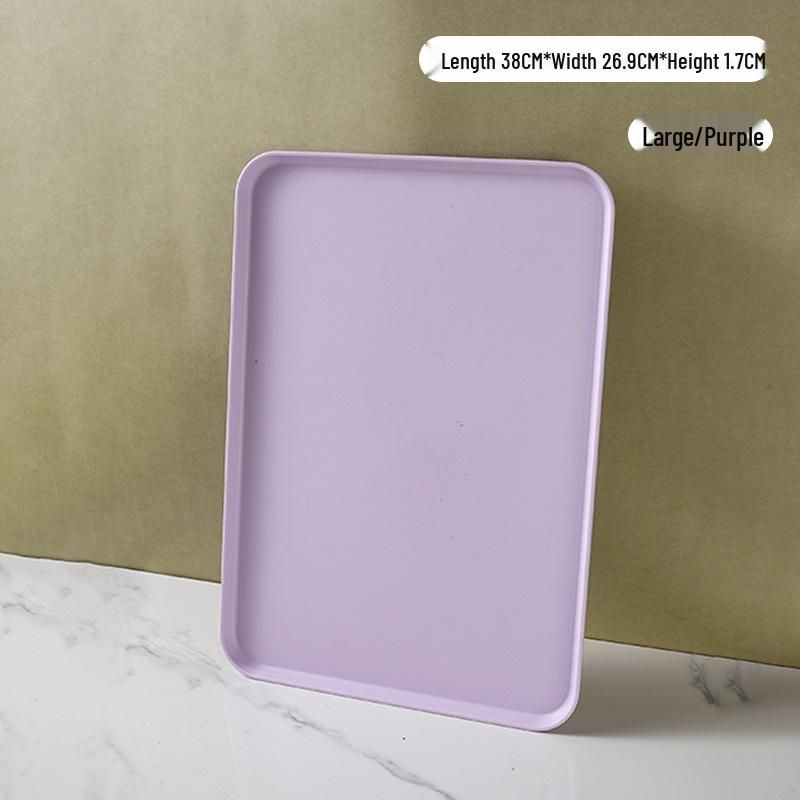 Rectangular Plastic Tea and Snack Tray for Home, Hotel, or Restaurant Use