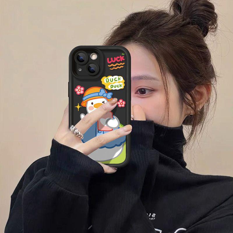 Bier flower duckling for iPhone17proMax cartoon phone case 14 Apple 13 creative 12/15