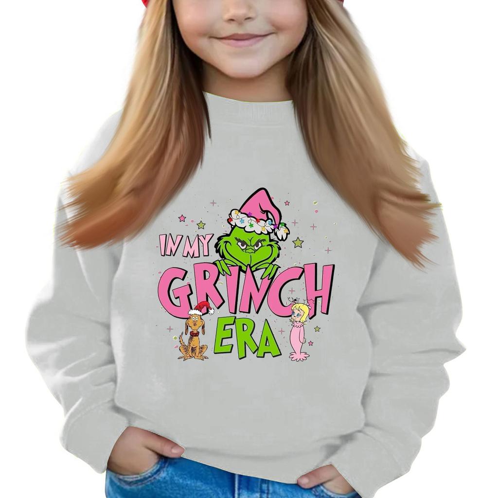 Julegenser for jenter med rund hals til barn, trykte babytopper