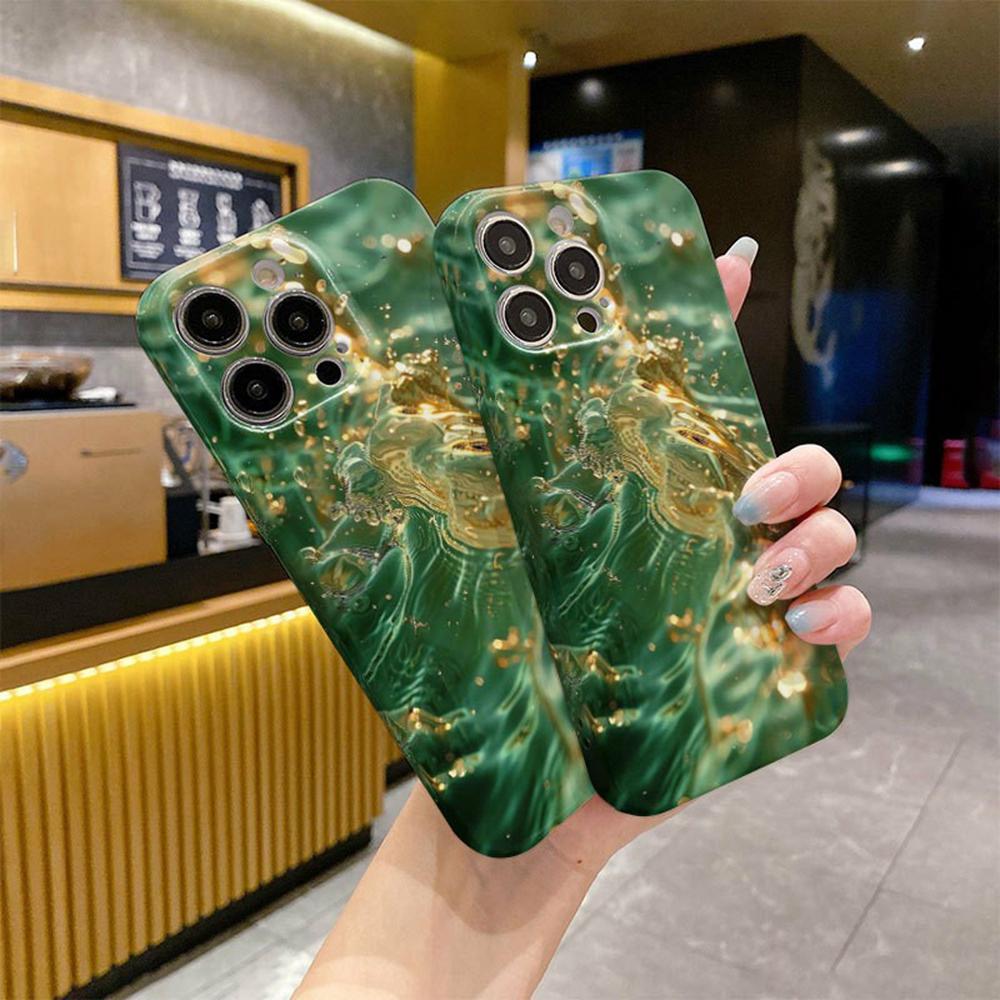 For iPhone 16 Pro Max Case Flowing Gold Pattern Hard PC Phone Cover