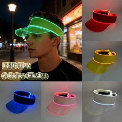 Sun Protection LED Light Up Hat Sun Hat Flashing Hat Empty Top Hat  Club