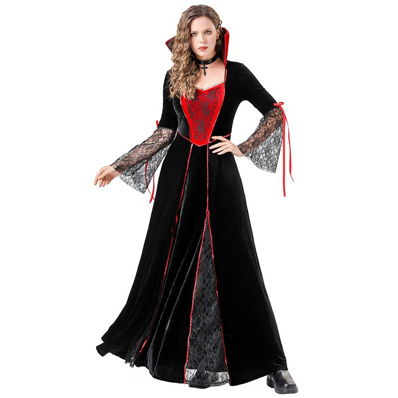 European and American Halloween witch devil costume adult cos stage performance costume medieval dress costume