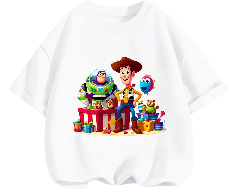Summer Round Neck T Shirt Toy Story Classic Cartoon Print Casual Street Style Kids Boys Girls 3 14 Years