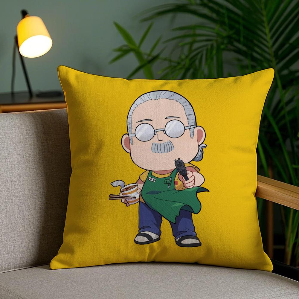 Anime S-Sakamoto Days Cushion Cover Soft Short Plush Double-Sided Printing Home Decor Machine Washable Pillow Case Gift