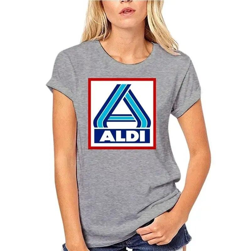 Modekleidung Aldi Print Damen T-Shirt Übergroßes T-Shirt Unisex-Kleidung 100 % Baumwolle Hochwertige klassische Top-T-Shirts Cartoon