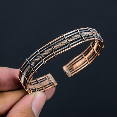 ოქსიდირებული სპილენძის მავთულის შეფუთული სამაჯური სამაჯური რეგულირებადი